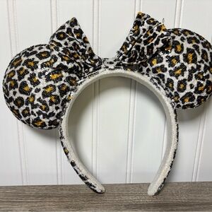 Disney Parks Leopard Sequin Minnie Mickey Mouse Headband